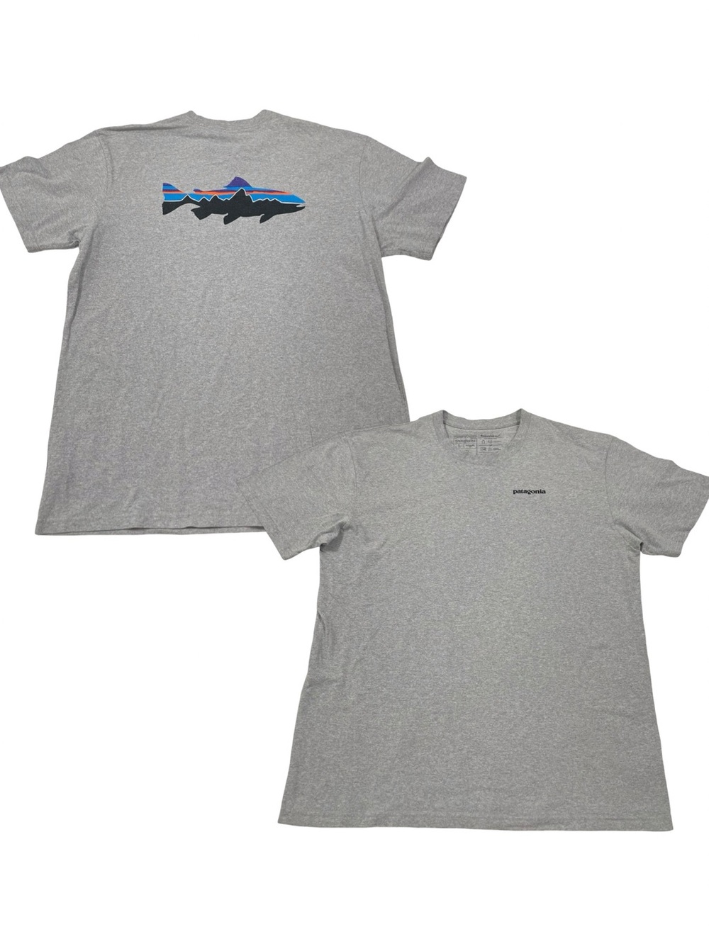 Patagonia Fitz Roy Trout Gray Tee Size L (Retail $49)